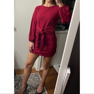 Red Tie-Waist Dress - Size Small